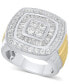 ფოტო #1 პროდუქტის Men's Diamond Baguette & Round Cluster Ring (2 ct. t.w.) in 10k White Gold