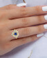 ფოტო #2 პროდუქტის Cubic Zirconia Blue & White Heart Halo Ring in 14k Gold-Plated Sterling Silver