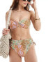 Vero Moda mix and match bandeau bikini top in pastel snake print