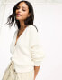 Monki knit cardigan in white