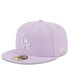 ფოტო #2 პროდუქტის Men's Lavender Los Angeles Dodgers 2023 Spring Color Basic 59FIFTY Fitted Hat