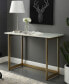Фото #2 товара 42 inch Faux Marble Desk with White Top and Gold Base