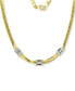 ფოტო #1 პროდუქტის Lab-Grown White Sapphire Three Stone 18" Collar Necklace (2-5/8 ct. t.w.) in 14k Gold-Plated Sterling Silver