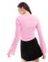 & Other Stories plisse top with split detail in pink exclusive to ASOS