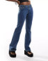 Monki Wakumi low waisted boot cut jeans in la lune mid blue Голубой, W32 - фото #1