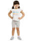 ფოტო #1 პროდუქტის Toddler & Little Girls Logo Graphic T-Shirt & Logo-Print Bike Shorts, 2 Piece Set