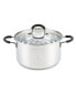 Фото #1 товара Stockpot Sauce Pot Casserole Pan Saucier Induction Pot With Lid Professional Stainless Steel 3 Quart , Dishwasher Safe With Stay-Cool Handles , Silver