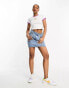 Фото #8 товара Levi's Ringer cropped t-shirt in white/purple with chest logo