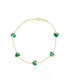 ფოტო #1 პროდუქტის Malachite Heart Station Bracelet 14K Gold