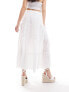 Фото #3 товара Hollister tiered maxi skirt in white