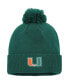 Men's Green Miami Hurricanes 2023 Sideline COLD.RDY Cuffed Knit Hat with Pom