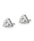 Stainless Steel Polished Triangle CZ Stud Earrings