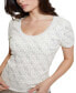 ფოტო #3 პროდუქტის Women's Paige 4G Stones Scoop-Neck Short-Sleeve Sweater