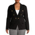 Attitude Unknown Double Breasted Blazer With Metallic Buttons Women's Black 2X