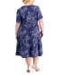Фото #2 товара Plus Size Split-Neck Tiered Midi Dress