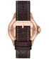 ფოტო #4 პროდუქტის Men's Brown Leather Strap Watch 42mm