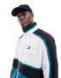 Фото #1 товара Tommy Jeans retro colourblock track jacket in white multi