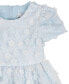 Toddler Girls Cap Sleeves 3D Floral Mesh Social Dress
