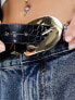 Фото #3 товара ASOS DESIGN croc chain link buckle waist and hip jeans belt in black