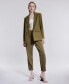 ფოტო #10 პროდუქტის Women's Washed Twill Open Front Blazer