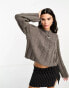 Weekday Fiona chunky knit jumper in mole melange