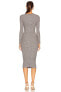 Фото #3 товара Johnattan SIMKHAI Kim Ribbed Midi Dress in Black Sandstone size XL