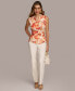 ფოტო #4 პროდუქტის Donna Karan Women's Printed Wrap-Front Blouse