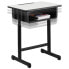 Фото #4 товара Student Desk With Grey Top And Adjustable Height Black Pedestal Frame