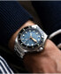 ფოტო #2 პროდუქტის Men's Dumas Automatic Blue Yonder with Silver-Tone Solid Stainless Steel Bracelet Watch 44mm