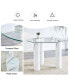 Modern Dining Table and Faux Marble Chairs Set with Ergonomic Backrests