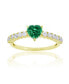 Кольцо Macy's Green & White Zirconia Pave ENGAGE 2ct. 14k Gold Over Sterling Gold Over Silver, 6 - фото #1