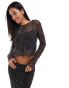 Фото #1 товара Vila dotty mesh cardigan co-ord in black