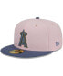 Men's Pink, Blue Los Angeles Angels Olive Undervisor 59FIFTY Fitted Hat