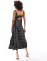 Miss Selfridge satin lace mix maxi slip dress in polka dot Schwarz mit Tupfen, 34 - фото #4