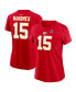 ფოტო #1 პროდუქტის Women's Patrick Mahomes Red Kansas City Chiefs Super Bowl LVIII Patch Player Name and Number T-shirt