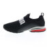 Фото #10 товара Puma Axelion Slip On 37719801 Mens Black Canvas Athletic Running Shoes