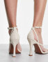 Фото #2 товара ASOS DESIGN Nelly asymmetric high heeled sandals In natural linen