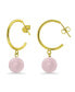 ფოტო #4 პროდუქტის 14K Gold Plated Multi Genuine Stone Hoop Earrings