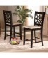 Nicolette Modern and Contemporary 2-Piece Fabric Upholstered and Finished Wood Counter Stool Set