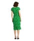 Фото #2 товара Women's Floral Lace Fitted Short Sleeve Midi Dress