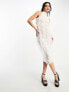 Amy Lynn Calla sleeveless textured midaxi dress in white