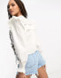 Miss Selfridge victoriana lace insert shirt in white