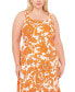 Фото #3 товара Plus Size Printed Square-Neck Maxi Dress