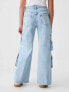 Kids Mid Rise Double Cargo Baggy Jeans