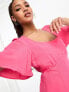 Фото #3 товара Nobody's Child Dee Dee linen blend midi dress in pink