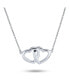 ფოტო #1 პროდუქტის BFF Lover Romantic Couples Station Interlocking Open Hearts Pendant Necklace for Women Girlfriend - Genuine .925 Sterling Silver