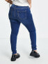 Фото #7 товара Only Curve Augusta high waisted skinny jeans in mid blue wash