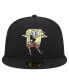 ფოტო #4 პროდუქტის Men's Black SpongeBob SquarePants 59FIFTY Fitted Hat