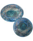 Фото #1 товара Radiance Teal Melamine 2-Pc. Platter Set