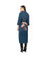 Фото #3 товара Women's Bird Print Back Denim Kimono Trench Coats